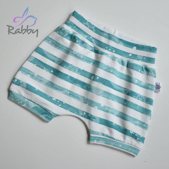 Baggy kraťasy aqua pruhy vel. 74/80
