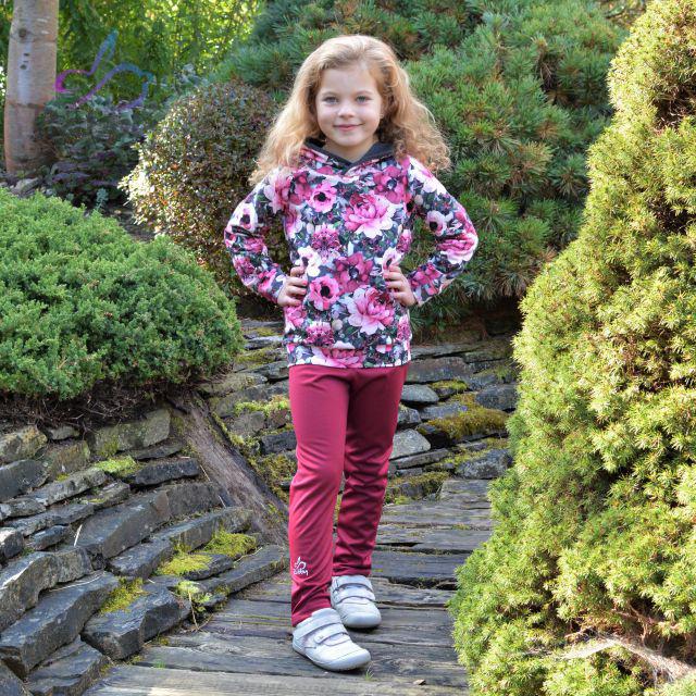 Zateplené elastické softshellové legíny vínové vel. 74