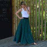 Dámská sukně dlouhá lahvově zelená vel. XL