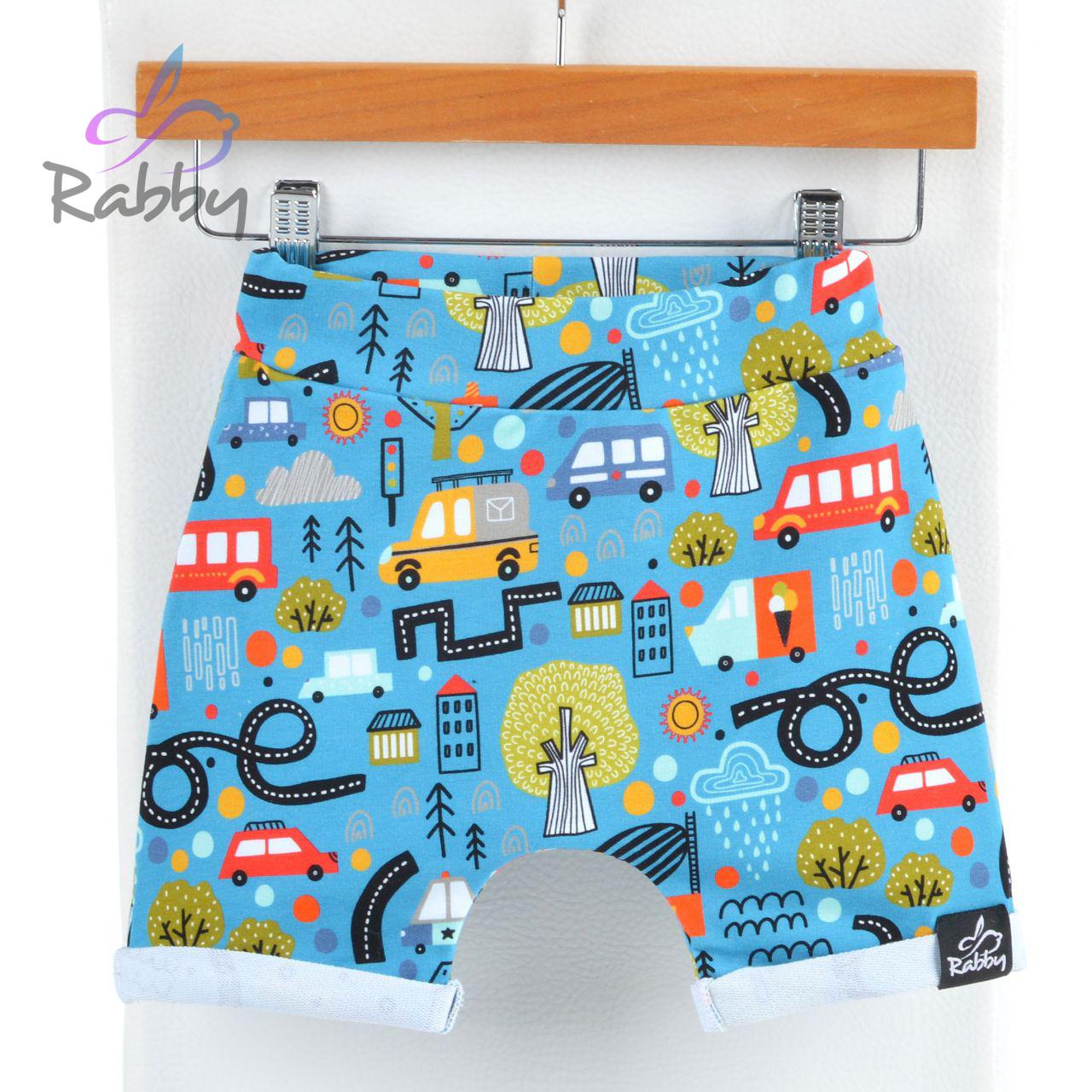 Baggy kraťasy auta ve městě vel. 74/80