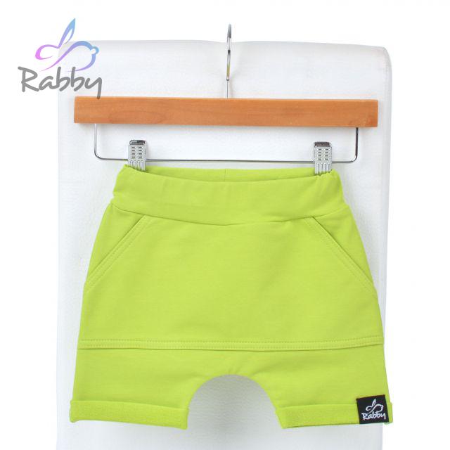 Baggy kraťasy limeta s kapsou vel. 56/62